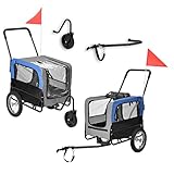 pro.tec Fahrradanhänger 2 in 1 Anhänger Jogger Hundeanhänger bis zu 20 kg Hunde Transport...