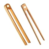 Celuicion Lebensmittelzange, Lebensmittelzange mit Magnet – 2 Stück Küchenutensilien aus Holz...