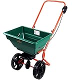GARDEBRUK® Streuwagen 25L Streumenge einstellbar große Räder Saatgutstreuer Düngerstreuer für...
