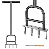 Lifeswell Edelstahl Rasenlüfter Aerifizierer für Rasen Manuell - Rasenspecht mit Gummigriff...