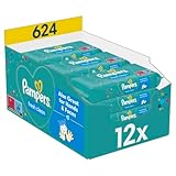 Pampers Fresh Clean Feuchttücher 1 Packungen mit 52 Stück - 624 Feuchttücher, milder Duft, auch...