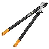 Fiskars PowerGear Amboss-Getriebeastschere für trockene Zweige und Äste, Schneide und stumpfes...