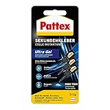 Pattex Sekundenkleber Ultra Gel Mini Trio, extra starker & flexibler Superkleber in 3 Tuben,...