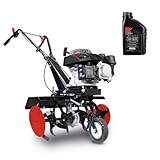 Scheppach Benzin Motorhacke MTP560 Bodenfräse inkl. Öl | 4 Takt Benzin Motor mit 3,7 PS Leistung |...