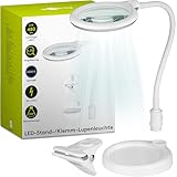 goobay 60359 LED Lupenleuchte - Lupenlampe mit Standfuß - Standlupe Licht - 6 W Leistungsaufnahme -...