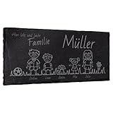 Graviertes Familienschild Türschild Namenschild Familie - frei wähl- und positionierbare...