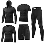 JULY'S SONG Sportbekleidung für Herren Kompression 5pcs Set Fitness Kleidung Trainingsanzug Männer...