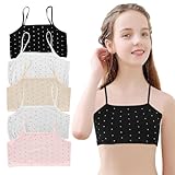 5er Sport BH Set für Mädchen - Gepolstertes Training-Bustier Mikrofaser Bralette 8-14 Jahre