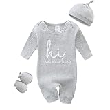 KIDDLETOWN Schlafanzug Baby, Baby Schlafstrampler 3er Pack, Baby Pyjam mit Hut und Handschuhe,...