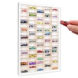 Creative Deco Weiß Setzkasten Holz Sammlervitrine für Autos - 90 verstellbare Fächer | Vertikales...