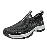 Woaikeyu Herren-Sneaker, atmungsaktiv, Mesh, ohne Schnürsenkel, Laufschuhe, einfach, leicht,...