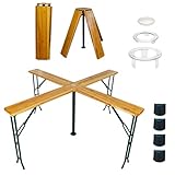 CHEFGASTRO Bierzelttisch XXL klappbar 240 cm breit Schirmhalterung lackiertes Holz 20 Personen...