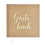 Gästebuch Hochzeit mit Edles Hardcover - Hochwertiges Papier - Vintage Hochzeit Gästebuch mit 72...
