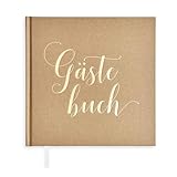 Gästebuch Hochzeit mit Edles Hardcover - Hochwertiges Papier - Vintage Hochzeit Gästebuch mit 72...