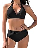 Vijamiy Bikini Damen Set Push Up Bikinis Zweiteiliger Bademode Swimsuit Träger Oberteil mit...
