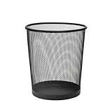 Sinxioer Papierkorb Edelstahl Rund,Papierkorb Metalldraht,Papier Mülleimer Metall Schwarz,XXL...