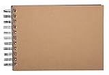 Rayher Spiralalbum Querformat, FSC Mix Credit, 15 Blatt 250 g/m², Einband in Kraft, extra große...