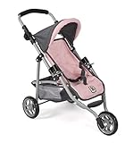 Bayer Chic 2000-Puppenbuggy Lola, Jogging-Buggy, Puppenjogger, Puppenwagen, Melange anthrazit-rosa,...