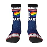 KWQDOZF Ich liebe LGBT-Gay-Pride-Regenbogen-Geschenke Crew-Socken Sportsocken Laufsocken für...