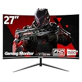 CRUA Gaming Monitor Curved Monitor - 27 Zoll FHD Curved Computer Monitor, Krümmung 1800R, VA-Panel,...