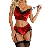 Generisch weihnachtsfrau kostüm Damen elegant lang kurz samt XXL， Dessous-Sets Santa Christmas...
