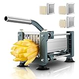 FOHRER Pommesschneider Edelstahl Professioneller Manueller Kartoffelschneider mit 13, 9, 6 mm...