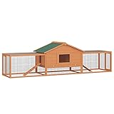 PawHut Kleintierstall Kaninchenstall mit 2 Freigehegen 2 Rampen Kleintierhaus Kleintierkäfig...