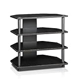 Furinno TV-Schrank mit 4 Ablageflächen, holz, Schwarz, 37.08 x 60.2 x 58.93 cm