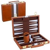 Backgammon-Set für 2 Spieler. Klassisches Backgammon-Set für Erwachsene. Brettspiel mit...