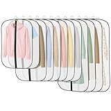 Dntorx 12 Stück Kleidersack, 120/100/80 x 60 cm Kleidersäcke PEVA Durchscheinende...