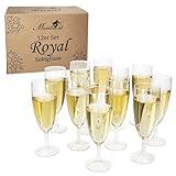 MamboCat 12er Set Royal Sektgläser I 140ml, Höhe 16cm I modernes klares Sektglas mit Fuß I...