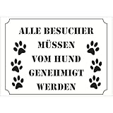 INDIGOS UG - Aufkleber - Sicherheit - Warnung - Hund genehmigt Besucher - 420x297 - Hotel, Firma,...