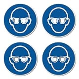 Augenschutz benutzen, Gebotszeichen: M004 - DIN EN ISO 7010 / ASR A1.3 - Aufkleber: Ø 10 cm, 4...