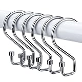 GOOWIN 12 Stück Duschvorhangringe, Metall Multifunktionale Duschvorhanghaken für Duschvorhänge...