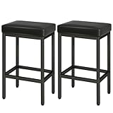 YMYNY Barhocker, Barhocker 2er Set, 66 cm Bar Hocker, Barhocker Schwarz, Barhocker Leder, 6 cm...