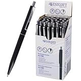 Westcott Kugelschreiber ALLTIME Schwarz 50 Stück | Vorteilspack Druckkugelschreiber mit schwarzer...