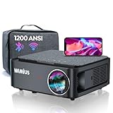 Beamer, Full HD 1080P 1200 ANSI Lumen Beamer 5G WiFi Bluetooth Beamer Heimkino 4K Unterstützung,...
