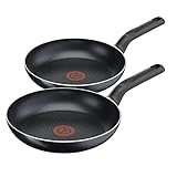 Tefal Issencia XXL Pfannenset 2-teilig, 28 + 32 cm Pfanne, Antihaft Bratpfannen mit integrierter...