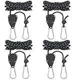 4 Stück 4 mm Verstellbarer Seil Ratsche, 5 m Abspannseile mit seilspanner, Einstellbare Ratchet...