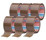 tesa pack 64014 im 6er Pack - Geräuscharmes Paketklebeband zum Verpacken von Paketen und...