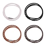 TRKETK 4 Stück Leder Armband Geflochten Wickelarmband Geflochtenes Lederarmband mit...