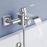 KULACO Badewannenarmatur Wasserfall, Wasserhahn Badewanne Wannenbatterie aus Messing, Duscharmatur...