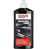 SONAX Polish+Wax Color schwarz (500 ml) Politur mit schwarzen Farbpigmenten und Wachsanteilen,...