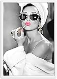 Klassische Kunst Audrey Hepburn Porträt Make-up Leinwanddruck Poster Wohnzimmer Wanddekoration sexy...