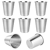 8 Stück Edelstahlbecher, 260ml Edelstahl Becher, Camping Becher, Metallbecher Ohne Griff, Edelstahl...