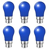 WULUN B22 LED-Leuchtmittel, farbig, A50, Piriform, 3 W entspricht 30 W Halogenlampe, B22...