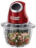 Russell Hobbs Zerkleinerer elektrisch Mini [Glasbehälter inkl. Aufbewahrungsdeckel] Desire Rot...