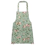 GEBETTER Blumenschürze mit großen Tasche blühende Damenschürze verstellbar Schürze ​Damen...