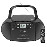 Tragbare Boombox mit Bluetooth, AM/FM-Radio, CD- und Kassettenspieler Combo, USB-Wiedergabe,...