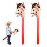 2 Stück Hobby Horse,Steckenpferd,für Kinder Pferde,Stockpferd Aufblasbaren Aufblasbares,Hors...